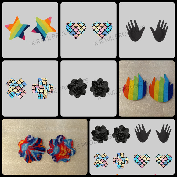 Rave Pasties - 5 pair - Nipple Covers PLUR Fashion